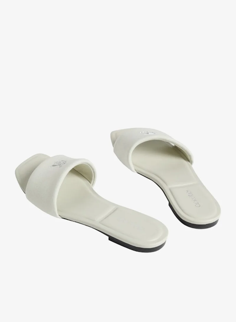 CALVIN KLEIN Misty Blue Amira - Canvas Square Toe Flat Sandals for Women | Best Price UAE